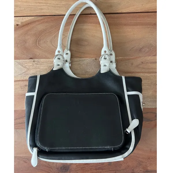 Y2K Vintage KATHY Van Zeeland Two-Tone Minimalist Retro Indie Shoulder Bag - Image 3