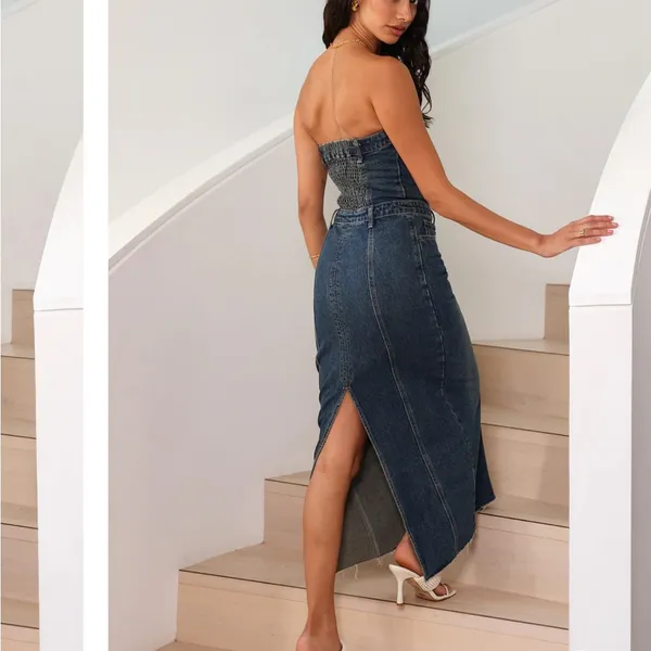 Lioness Vista Denim Midi Dress - Image 2