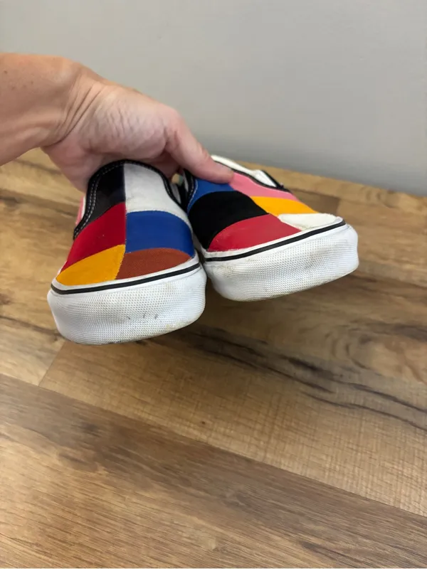 Vans Classic Slip On Patchwork Checkerboard Multicolor Sneakers Women’s - Image 3
