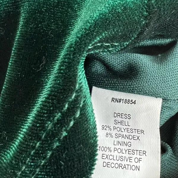 Dear Moon Ruched Front Velvet Bodycon Mini Dress Emerald Green Size 11 - Image 6