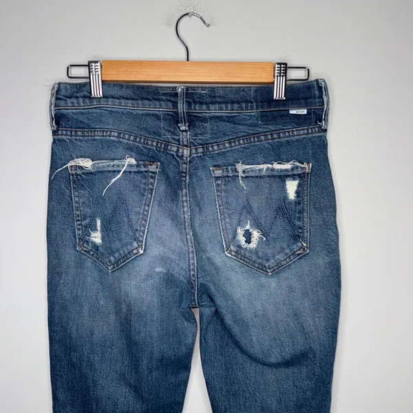 Mother The Flirt Ankle Jeans Women 28 Blue Good Distressed Ripped Superior - Image 2