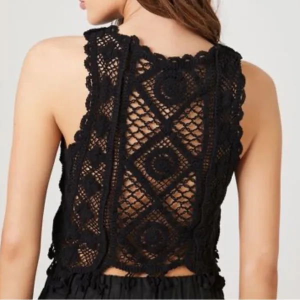 Forever 21 Crochet Sweater-Knit Crop Top - Image 2