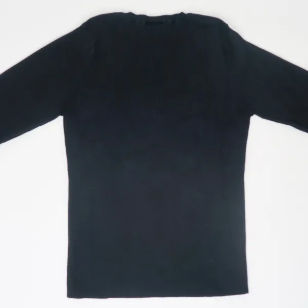 Vintage 90s Polo Jeans Co. Ralph Lauren Black Ribbed V Neck Sweater - Image 3