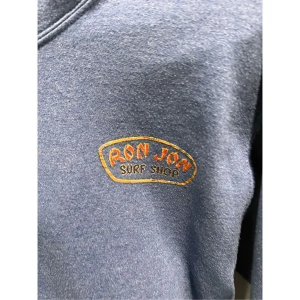 Vintage Ron Jon Surf Shop Small Hoodie Blue Life in the Slow Lane Beach - Image 4