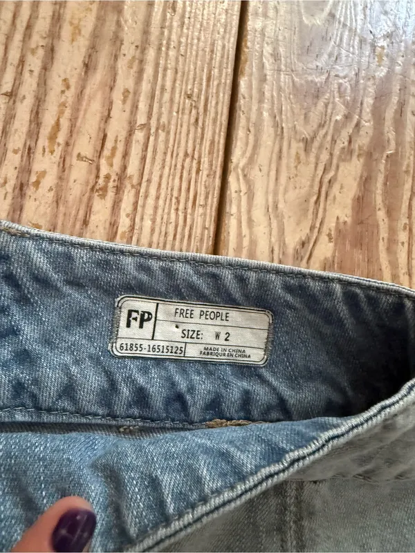 Free People Light Wash Denim Mini Skirt size 2 - Image 2