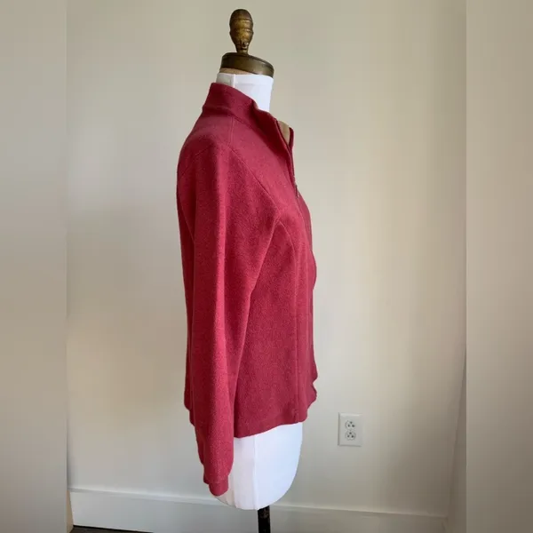 PETER MILLAR RED ZIP UP FLEECE SWEATER FOX PATCH SIZE MEDIUM - Image 2