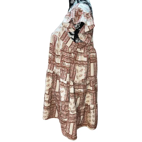 ENTRO Carmen Botanical Flutter Sleeve Dress Size M - Image 3