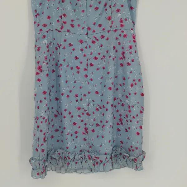 Superdown Revolve Sky Blue Floral Mini Dress Size Small Off The‎ Shoulder Girly - Image 11