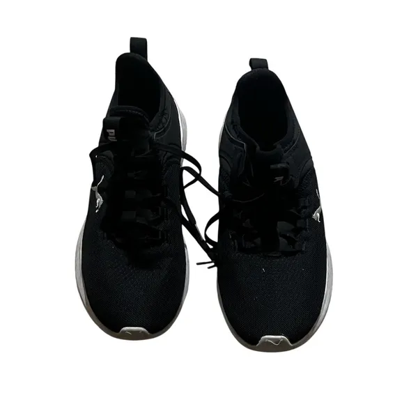 PUMA Womens Sneakers Black Lace Up Running Training Walking Pink Accent - Image 5