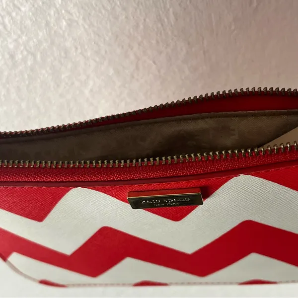 KATE SPADE South of the Border Lolly Red White Chevron Pattern Wristlet Boho - Image 6