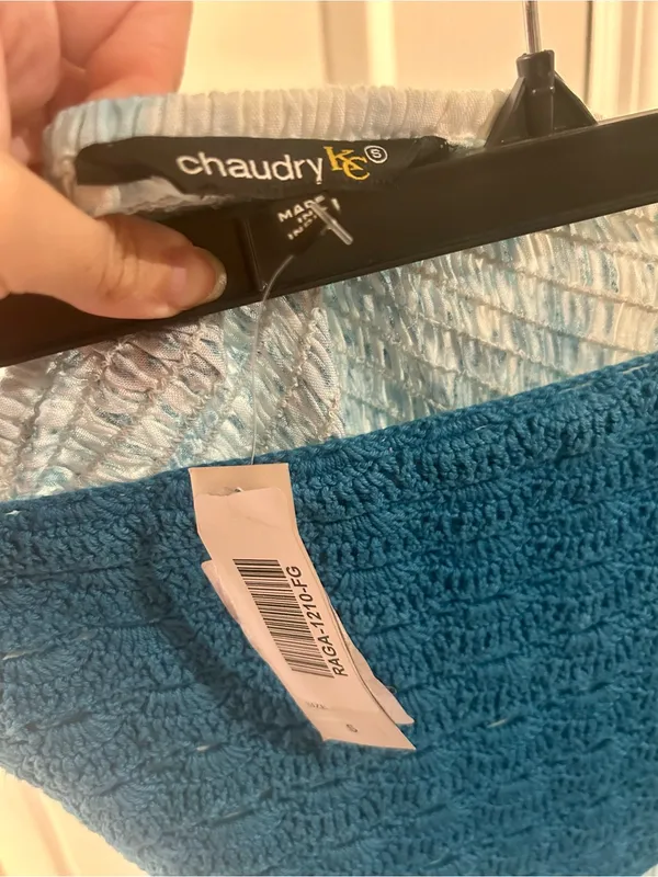 Chaudry Strapless Turquoise Maxi Dress with Smocked Bodice - Image 5