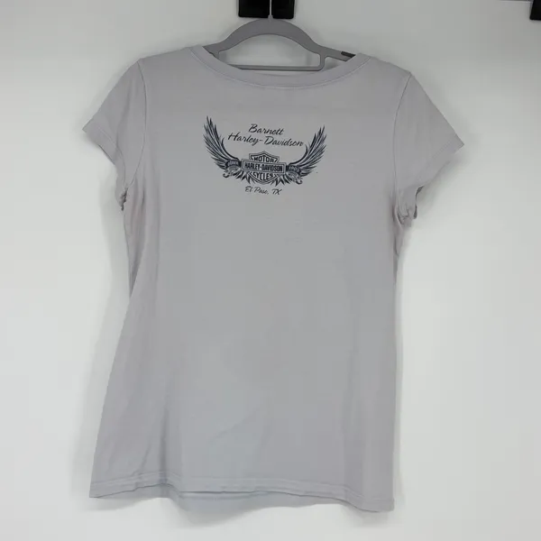 Harley Davidson Womens Graphic T-Shirt Gray Harley Pride‎ Barnett El Paso Large - Image 2