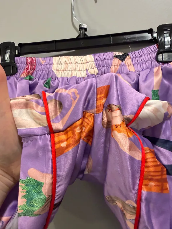 SheShow Swift Swiftie Eras Tour Outfits Button-Down Pajama Top and Shorts Set Purple - Image 8