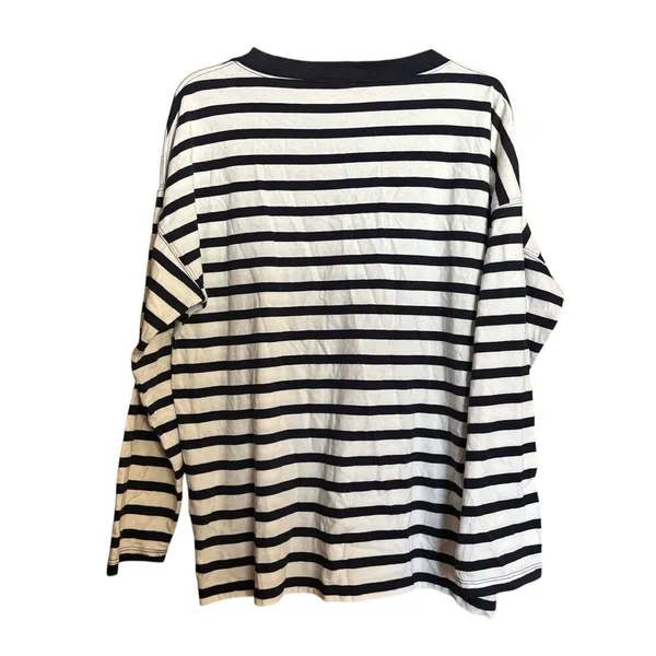 J Crew Top Womens Medium Multicolor Nautical Stripe Cotton Blouse - Image 6