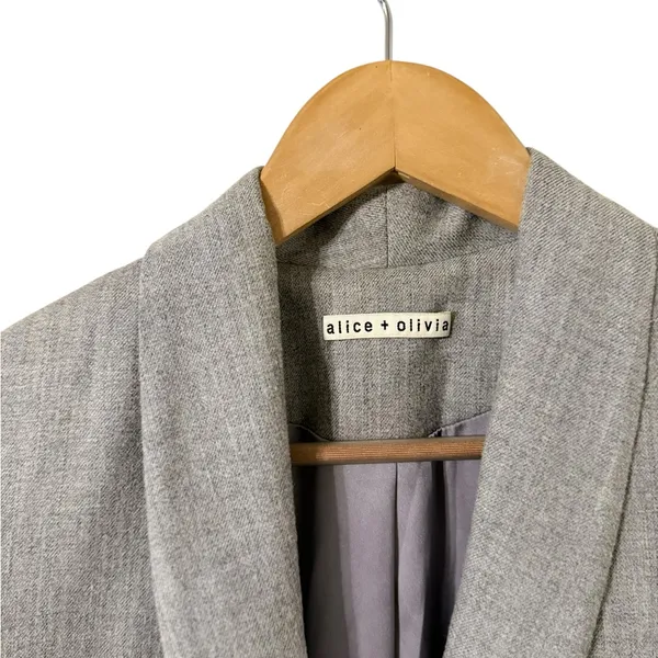 ALICE + OLIVIA Marion Wool Gray Blazer Jacket Coat - Image 5