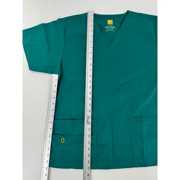 WonderWink Origins Women’s Medium Teal Scrub Top Modern Fit V Neck Medical Nurse - Image 5