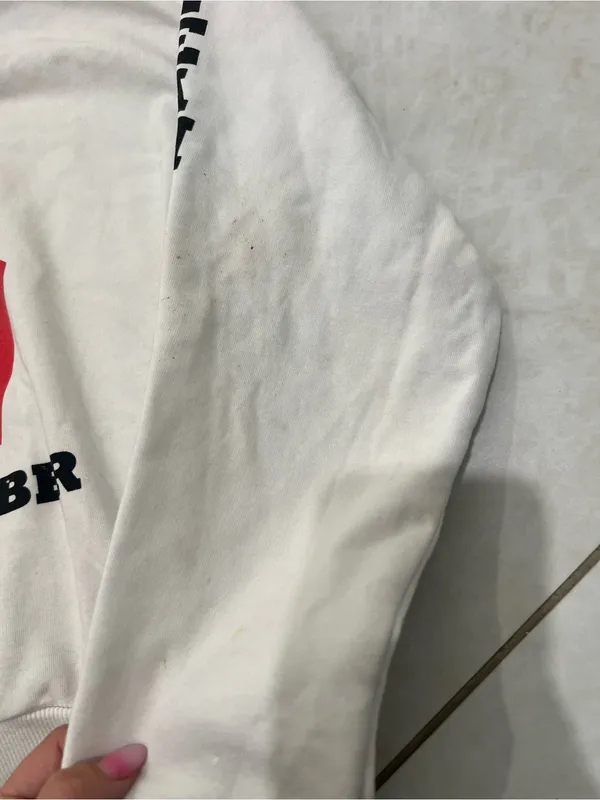 Justin Bieber White Team Bieber Hoodie Size Medium - Image 3