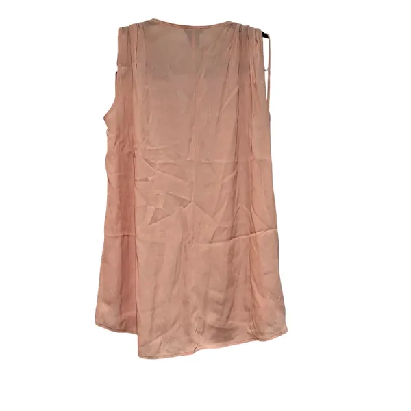 Ann Taylor Sleeveless V-Neck Ruched Shoulder Top Size M Coquette Office Feminine - Image 2