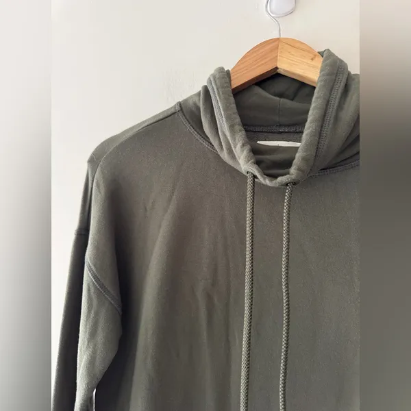 Aerie Offline Olive Green Oversized Cowl Neck‎ Pullover Sweatshirt Soft Fleece - Image 2
