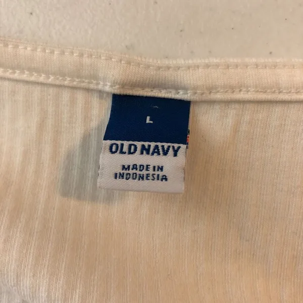 Old Navy Womens Long Sleeve Ribbed Bodysuit Square Neck White L - Image 3