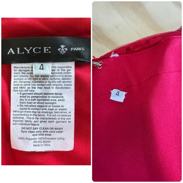 Alyce Paris Red Beaded 2-Piece Prom Dress Set Mermaid Gown Size 4 Formal Event - Image 8