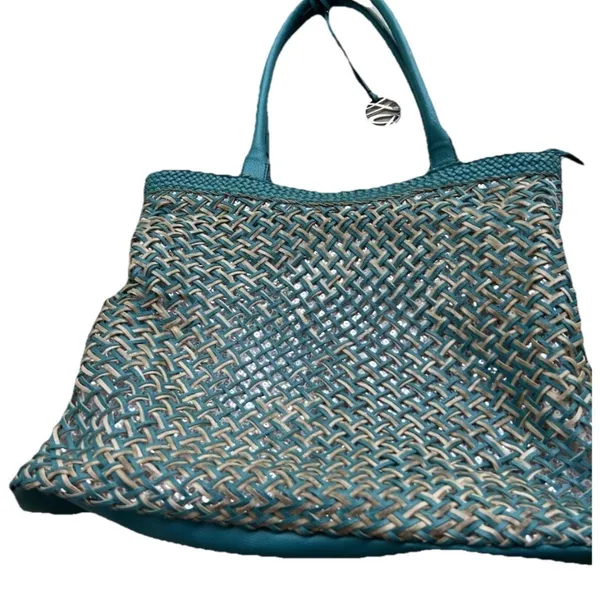 Vintage Style & Co. Sling Woven Blue Large Shoulder Bag Tote Women’s Purse - Image 5