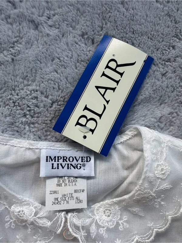 Vintage Blair NWT White Lace Collar Dickie False Blouse Shirt Front One Size - Image 2