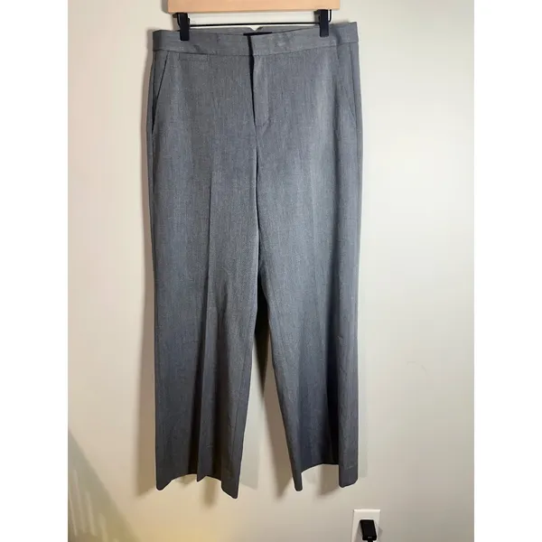 Banana‎ Republic Blake Wide Leg Trousers Heather Gray Professional Pants Size 10 - Image 2