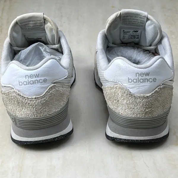 New Balance 574 Classic Grey White Suede Mesh Sneakers PC574EVW Womens 3 - Image 4