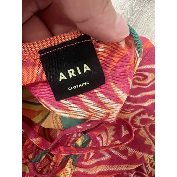 ARIA Vibrant Multicolor‎ Maxi Dress Size L - Image 2