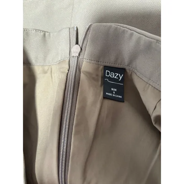 Dazy Women's Taupe Brown A-Line Mini Skirt Back Zip Size S - Image 6