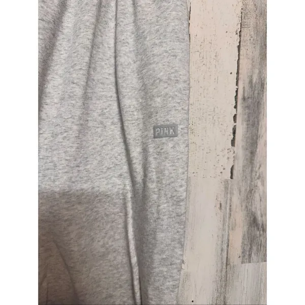 PINK Victoria’s Secret Light Gray High-Rise Fleece Joggers Women’s XL - Image 4