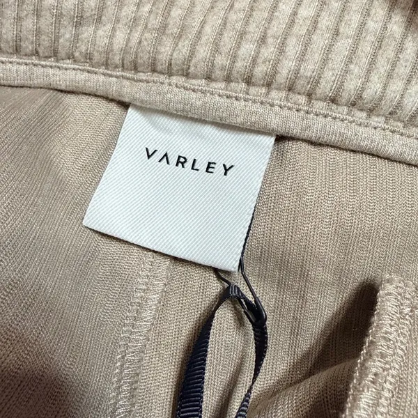 Varley Women High Rise Ribbed Wide Leg Pants Sand Beige XL Rib Knit Trousers - Image 7