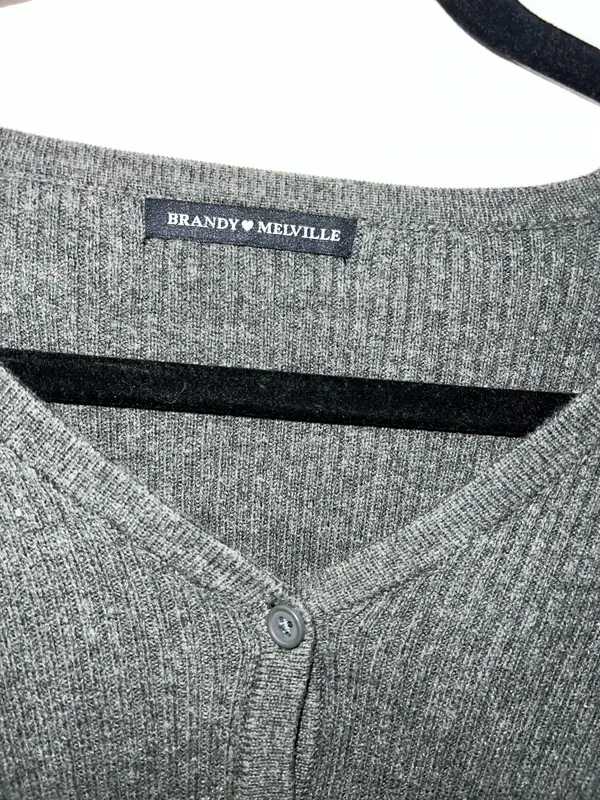 Brandy Melville gray button up long sleeve  - Image 2