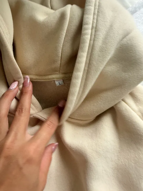 hoodie cream color Tan Size L - Image 2