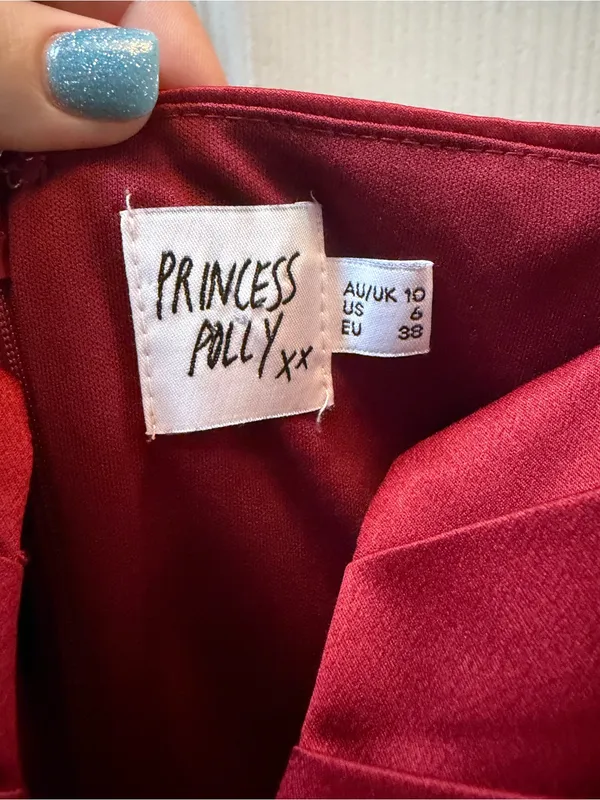 Princess Polly Burgundy Long-Sleeve Mini Dress - Image 3