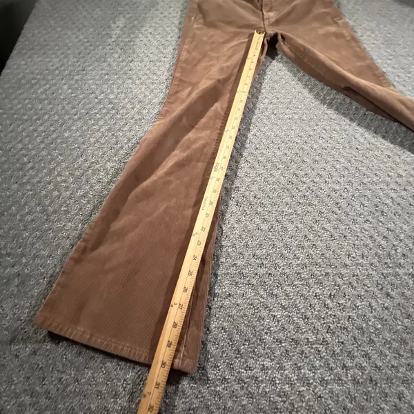 Brandy Melville J. Galt Corduroy Pants Women S Brown Flare Wide Leg Mid Rise 70s - Image 8