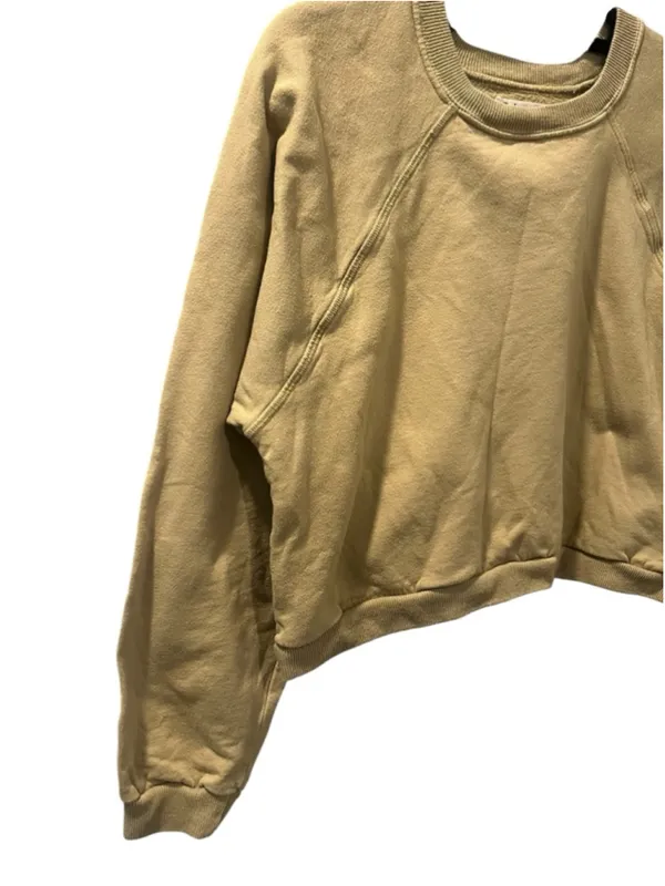 Reformation Hunter Cropped Raglan Sweatshirt Green Size Med Soft Fleece Lounge - Image 5
