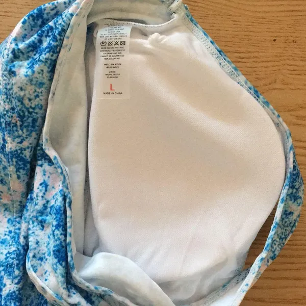 New Blue Galaxy Sports Bra with Removable Padding Blue White Size Large - Image 6