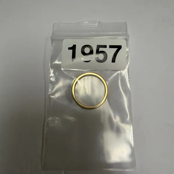 Sparkling Yellow Gold Plated Brass Channel Wedding Band Ring Size 8.25 - Image 3