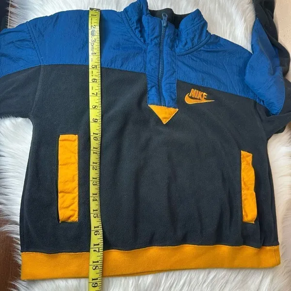 NIKE BLUE AND ORANGE POLAR FLEECE HALF ZIP SWEATSHIRT Size XS - Image 7