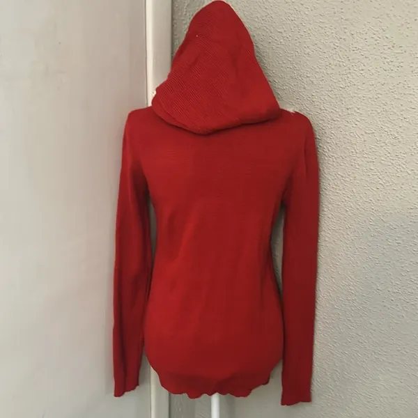 Rue21 Red/Black Holiday Christmas Santa Hooded Ugly Sweater S Cosplay Kidcore - Image 2