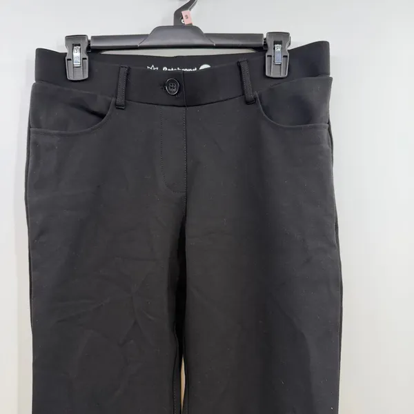 Betabrand Dress Pant Yoga Pants M Long Black Straight Leg Ponte 34 Inseam - Image 2