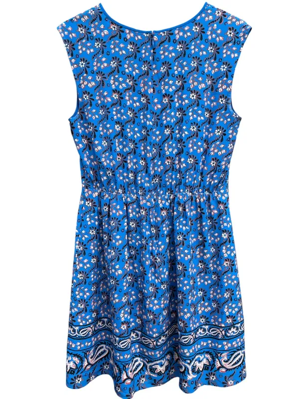 EUC J. Crew Silk Sleeveless Scarf Print Dress Size 6 - Image 8