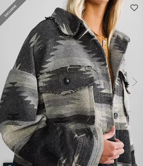 Buckle Aztec Flannel Shacket - Image 3