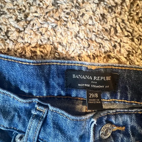Banana Republic High Rise Straight Fit Jeans Womens‎ 29/8 Medium Wash Blue Denim - Image 2
