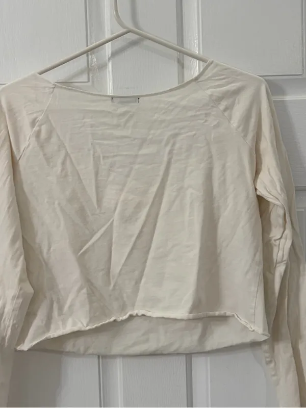 Wilfred Cream Long-Sleeve V-Neck Top - Image 5