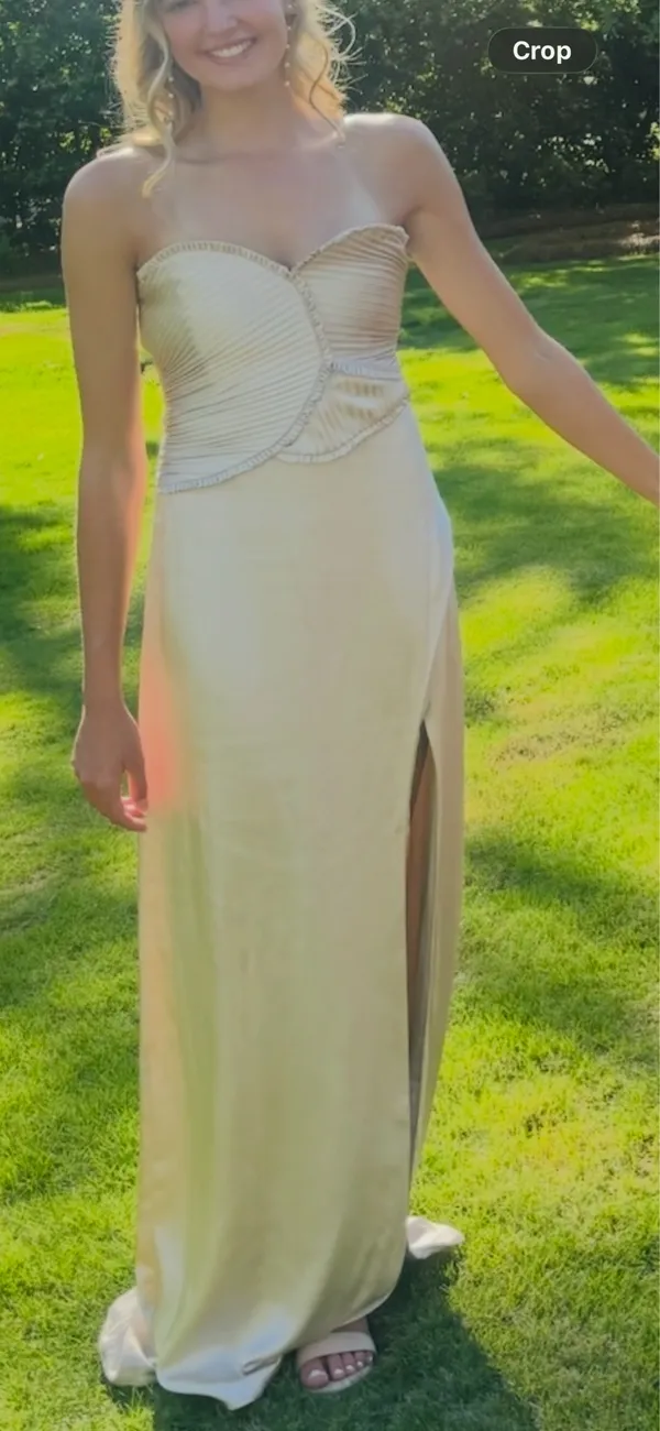 Meshki Strapless prom champagne dress - Image 2