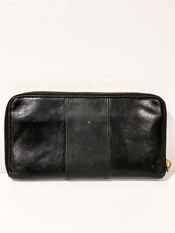 Tory Burch Carson Zip Continental Wallet Black Soft Leather Gold Hardware - Image 6