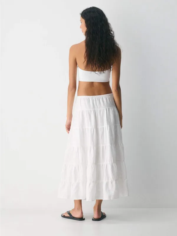 ARITZIA Wilfred Bouquet Linen Skirt M White $148 Retail NWOT - Image 9